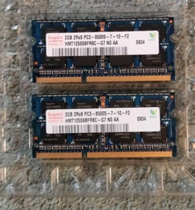 2 X Hynix 2GB 2Rx8 PC3-8500S-7-10-F2 DDR3 RAM SODIMM RAM Memory (4G total) - Picture 1 of 1