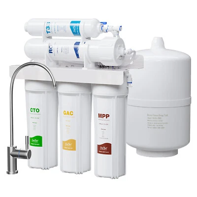 5 Stage Undersink Reverse Osmosis Water Filtration System 75 GPD Membrane Filter - Image 1 of 4