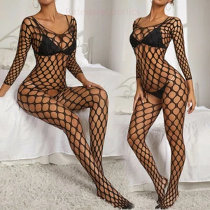 Large Sexy Body Stocking Women Lingerie Fishnet Bodysuit Nightwear Sleepwear US - Picture 1 of 7