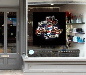 3D Man Hair Cut G135 Barber Shop Window Stickers Vinyl Wall Mural Decals Honey - Picture 1 of 10
