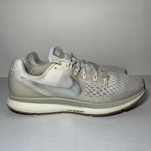 Size 10.5 - Women’s Nike Air Zoom Pegasus 34 Light Bone Running Shoes Lace Up - Picture 1 of 9