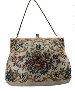 Cartera tapiz bordado floral vintage Walborg Hong Kong - Imagen 1 de 5
