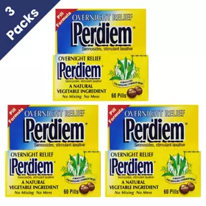 Perdiem Pills Overnight Relief For Heartburn Stomach Acid 60 Pills Each - 3 Pack - Picture 1 of 2