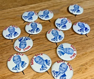 12 BEN ADAMOWSKI for CHICAGO MAYOR - Buttons BEN'S BACK - BACK BEN - Picture 1 of 4