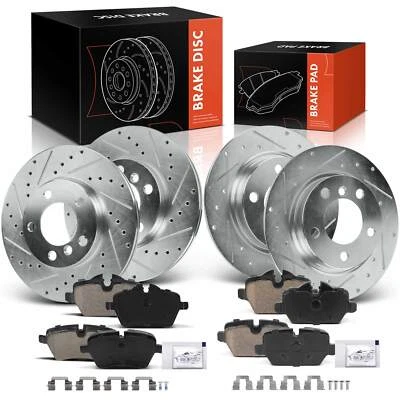 12x rotores de freio dianteiros e traseiros perfurados e pastilhas de cerâmica para Mini Cooper Countryman - Imagem 1 de 4