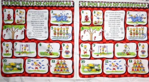 12 DOG DAYS OF CHRISTMAS PANELS FROM MODA - 100% COTTON FABRIC - Picture 1 of 5