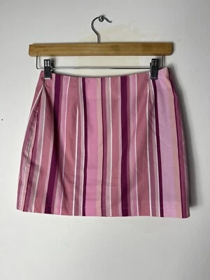 Princess Polly Striped High Rise Mini Skirt Pink Size 6 Barbie Core - Image 1 of 4