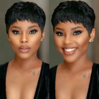 Short Pixie Wigs Brazilian Human Hair Pixie Cut Wigs Short Wigs Natural Wig US - Image 1 of 4