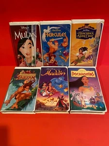 Disney Renaissance VHS Lot - Mulan, Hercules, Aladdin, Pocahontas, and more - Picture 1 of 13
