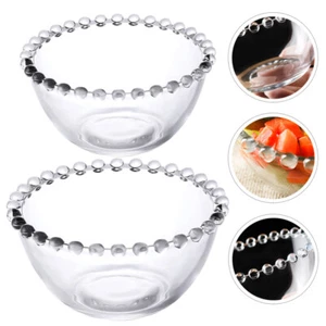 2Pcs Clear Salad Bowls Multi-Use Glass Dessert Bowls for Home - Picture 1 of 12