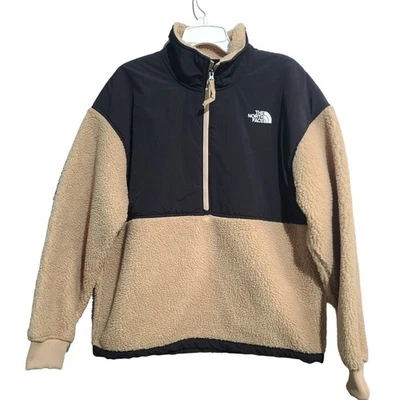 The North Face Tan Black Platte Sherpa 1/4 Zip Fleece Men's Medium - Image 1 of 4