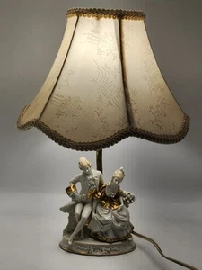 Antigua lámpara de mesa figurativa toudoir cerámica porcelana años 30-40. 9"H sin pantalla - Imagen 1 de 22