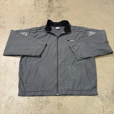Vintage Reebok Windbreaker Jacket Mens XL Y2K 90s Grey Full Zip Retro Nylon Boxy - Image 1 of 4
