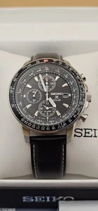 Seiko Solar V172-0AC0 Flightmaster Black Solar Chronograph Men's Watch - Bild 1 von 10
