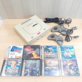 Sega Saturn White Console with 8 games & 2 controllers Japan System NTSC-J