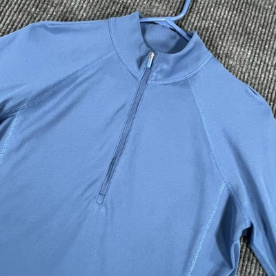 Jofit 套衫衬衫女式中号蓝色长袖 1/4 拉链休闲网球高尔夫 — 第 1/4 张图片