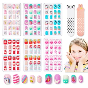 Press on Nails for Kids 144 Stück 6er Pack Kinder Acryl Fake Nails Pre-Glue Full  - Bild 1 von 12