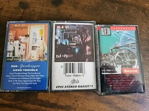 REO Speedwagon 3 Cassette Tape Lot Hi Infidelity Good Trouble Wheels Are Turnin' - Picture 1 of 2