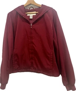 Eddie Bauer Hooded Jacket Burgundy Large. Excellent Condition! - Picture 1 of 5