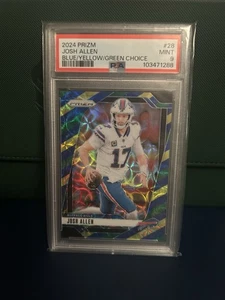 2024 Panini Prizm Josh Allen Blue/Yellow/Green Choice Buffalo Bills Psa 9 - Bild 1 von 2