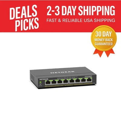 Efficient 8-Port PoE Gigabit Ethernet Switch GS308EP - Mount Anywhere, Anytime - Image 1 of 4