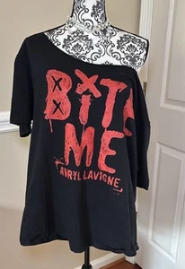 Avril Lavigne shirt, “Bite me” Black & Red Shirt. Size Lg/XL - Picture 1 of 5
