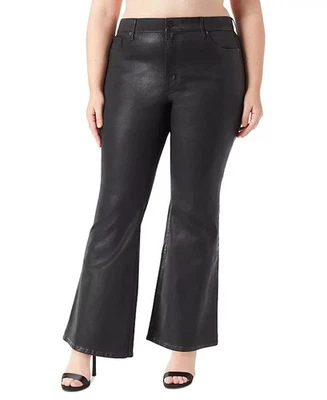 NEW Women's Plus Size 18W Jessica Simpson Trendy Charmed Coated Flare Pants $89 - Image 1 of 4