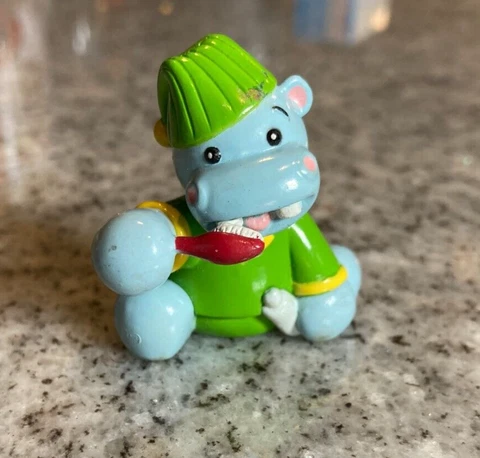 Ganz Webkinz hippo brushing teeth PVC figure cake topper Cover