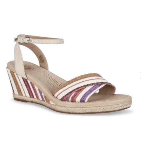 Sandali con zeppa espadrillas UGG Australia Nyssa righe crema taglia 7 5
