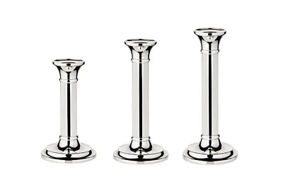 Candelabro Candelieri Candelabro Argentato Rotondo 3 Dimensioni Diverse - Immagine 1 di 4