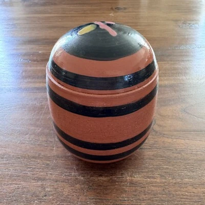 Art Pottery Butter Crock Keeper Handmade Brown Artisan Signed Vintage Lidded - Image 1 of 4