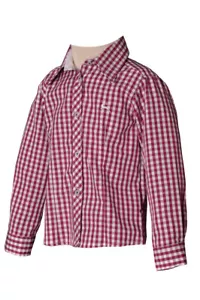 HOLLY TRACHTENBLUSE KINDER KARO DUNKELROT BEERE LANGARM V. OS-TRACHTEN - Bild 1 von 3