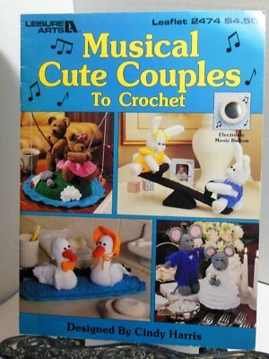 Musical Cute Couples CROCHET PATTERNS Rabbit Bunnies Duck Ducky Bears Mice 2474 - Image 1 of 4