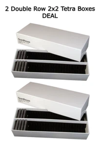 2 cajas de monedas de almacenamiento ranuradas para 100 2x2 Snaplocks soporte de cápsula cuadrado 50 cada una - Imagen 1 de 6