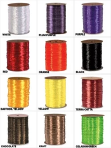 Halloween Colors 1/4" PEARLIZED Synthetic Raffia Choose Color & 10 Or 100 Yards - Picture 1 of 13