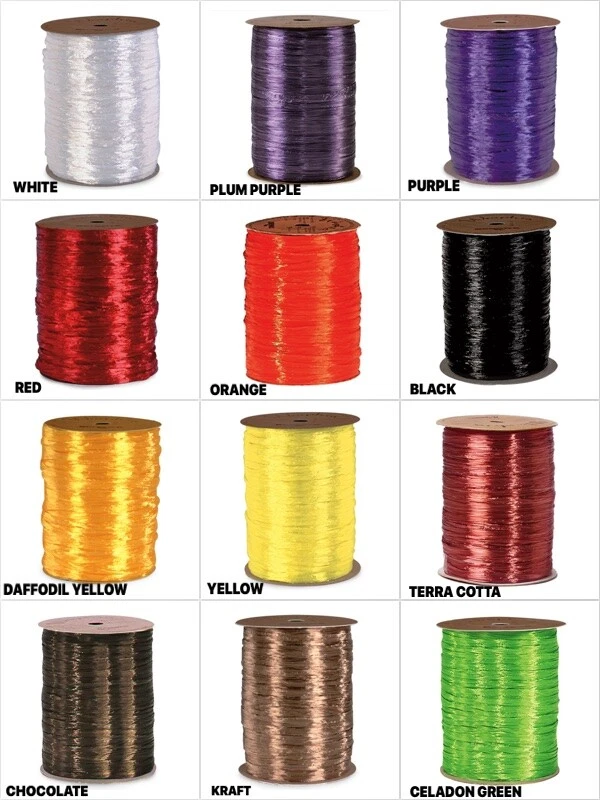 Halloween Colores 1/4" PERLADO Rafia Sintética Elige Color y 10 o 100 Yardas Foto 1 de 1