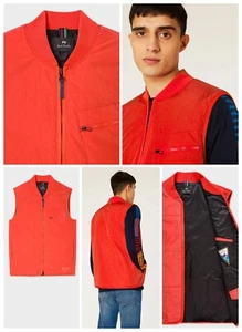 NUEVO CON ETIQUETAS PAUL SMITH - CHALECO DE NAILON NARANJA DE LUJO CON CREMALLERA - TALLA M 385 £ - Imagen 1 de 6