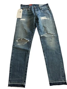 LEVI'S LVC BIG E 1967 505-0217 CUSTOM RIPS SELVEDGE JEANS UNWASHED SZ 27 $225 - Picture 1 of 11