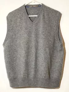 Gilet Cashmere Raffi Uomo Gilet 100% Cashmere Maglia Grigio Scollo V XL/54 - Foto 1 di 11