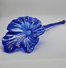 Verre cobalt art fleur tourbillonné verre bleu livraison gratuite