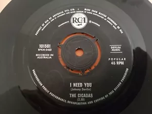 I NEED YOU by THE CICADAS RARE OZ 1964 GARAGE RCA - Picture 1 of 2