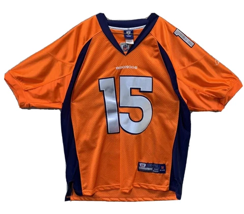 Tim Tebow Denver Broncos #15 NFL Jersey Reebok On Field Stitched Mens Size 46 Cover