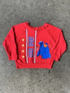Vintage 90s Sesame Street Cookie Monster Good Sport 3T Crewneck Sweatshirt - Picture 1 of 8