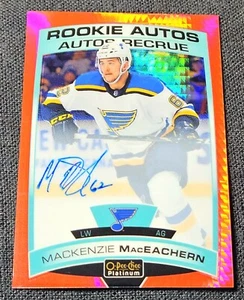 2019 O-Pee-Chee Platinum Red Prism /50 Rookie Auto Mackenzie MacEachern RC #R-MM - Picture 1 of 2