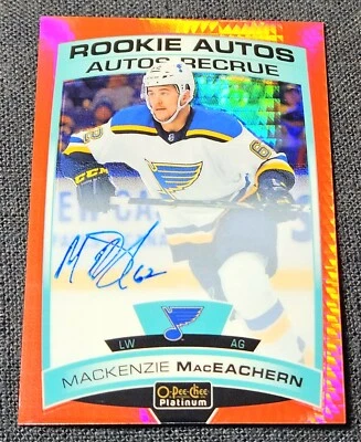 2019 O-Pee-Chee Platinum Red Prism /50 Rookie Auto Mackenzie MacEachern RC #R-MM - Image 1 of 2