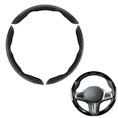 3pc Carbon Fiber Universal Car Steering Wheel Booster Cover Non-Slip Accessories - Image 1 of 4