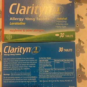 Clarityn Allergy Tablets 10mg Loratadine Hayfever Relief Pack of 30, x2 - Picture 1 of 1