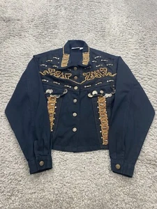 Vtg Styleworks Newport News Denim Jacket Women Medium Western Embroidered Coat - Picture 1 of 8