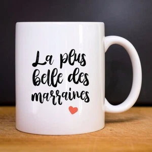 Becher Tasse Keramisch Weiß- The Most Beautiful Des Marraines - Foto 1 di 2