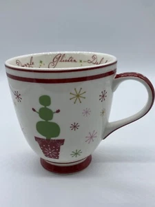 2006 Holiday Starbucks Coffee Christmas Cactus Snowman Planter Mug Cup - Picture 1 of 6